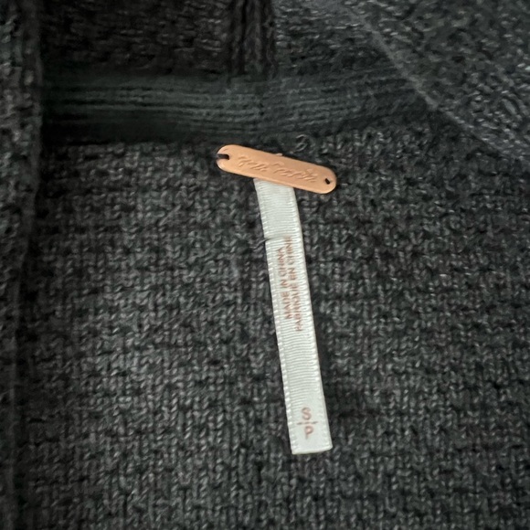 Free People Charcoal Knit Oversize Cardigan - Picture 2 of 5